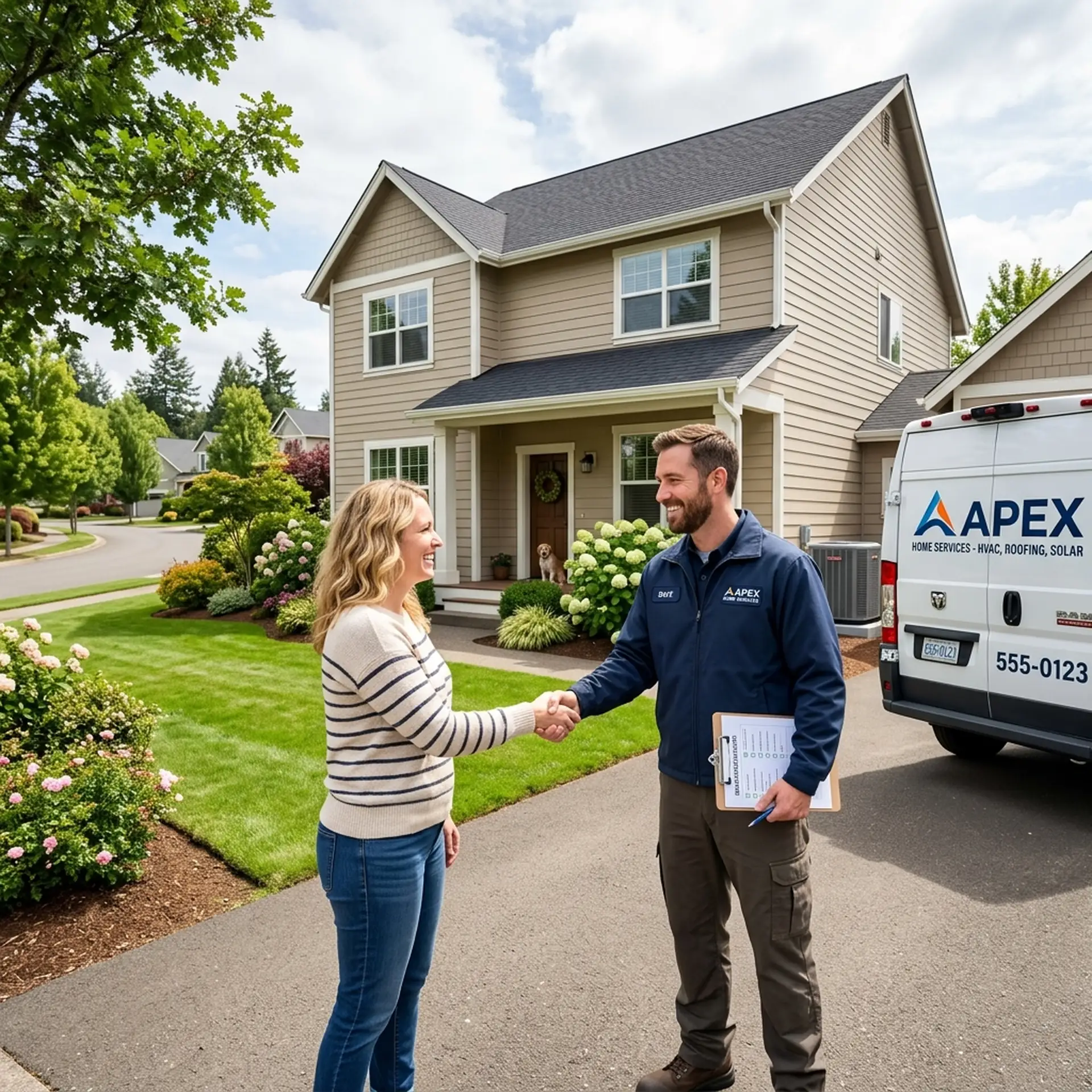 A completed home-services project