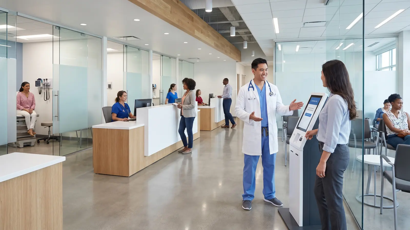 Medical professional reviewing practice operations
